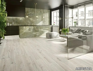 LEGNI HIGH-TECH - ROVERE GESSO - Porcelain stoneware wall/floor slabs with wood effect _ ARIOSTEA