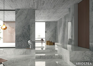 CRYSTAL GREY - Porcelain stoneware wall/floor slabs with marble effect _ ARIOSTEA