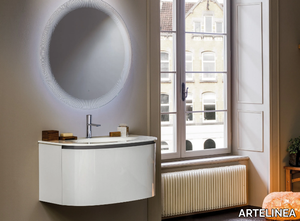 KIMONO - Vanity unit in enamelled crystal with basket _ ARTELINEA