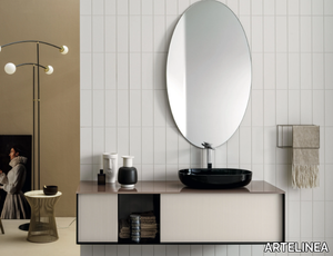 QUADRA - Wall-mounted sectional vanity unit with drawers _ ARTELINEA