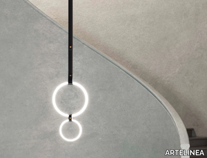 ULAOP - Plexiglass pendant lamp with leather details _ ARTELINEA