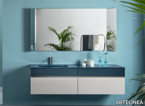 VOLUMI - Modular washbasin cabinet with central opening _ ARTELINEA