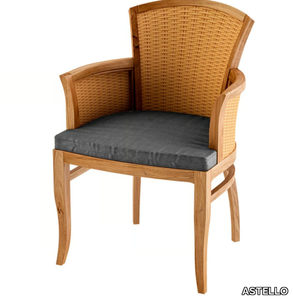 TOURNESOL - Deco teak garden chair with armrests _ ASTELLO