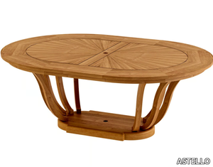 TULIPE - Oval teak garden table _ ASTELLO