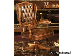 ROYAL - Armchair with castors with armrests _ A.R. Arredamenti