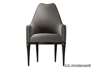 VICTOR - Upholstered leather chair with armrests _ A.R. Arredamenti