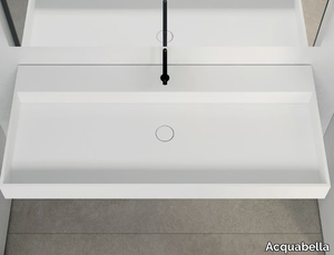 TANA - Wall-mounted rectangular Solid Surface washbasin _ Acquabella