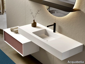 KIVU - Single Solid Surface vanity unit with integrated washbasin _ Acquabella