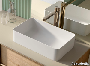 KIVU - Rectangular countertop Solid Surface washbasin _ Acquabella