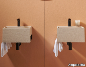 MINI - Rectangular Akron© washbasin with towel rail _ Acquabella