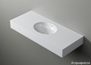 ALMOND - Wall-mounted Corian® washbasin with integrated countertop _ Acquapazza