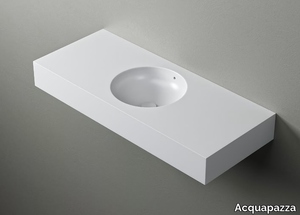 DONUT - Wall-mounted Corian® washbasin with integrated countertop _ Acquapazza