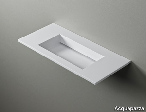 ICLOUD60 - Rectangular Corian® washbasin with integrated countertop _ Acquapazza