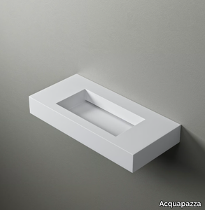 ICLOUD60 - Wall-mounted Corian® washbasin with integrated countertop _ Acquapazza