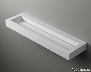 ICLOUD180 - Wall-mounted Corian® washbasin with integrated countertop _ Acquapazza