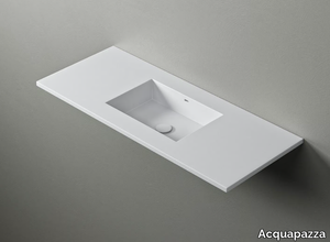 KUBE45 - Rectangular Corian® washbasin with integrated countertop _ Acquapazza