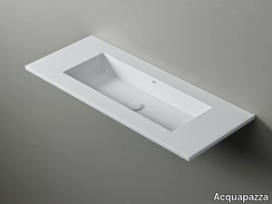 KUBE80 - Rectangular Corian® washbasin with integrated countertop _ Acquapazza