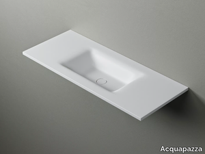 PEACY - Rectangular Corian® washbasin with integrated countertop _ Acquapazza