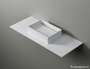 ROUNDED45 SLIDE - Rectangular countertop Corian® washbasin _ Acquapazza