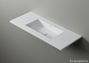 ROUNDED60 - Rectangular Corian® washbasin with integrated countertop _ Acquapazza