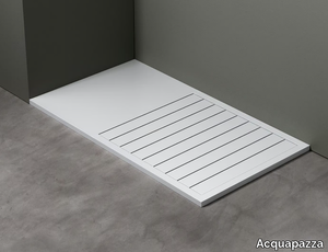 SLICE90X160 STEP - Rectangular Corian® shower tray _ Acquapazza