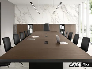 HYPE - Rectangular wood veneer meeting table with electrical outlets _ About Office