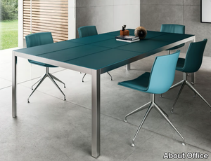 HYPE - Rectangular leather meeting table _ About Office