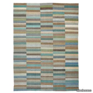 Blue Turkish Flatweave Wool Rug