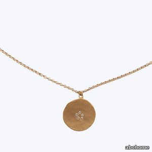 22k Gold Diamon Hammered Charm Necklace