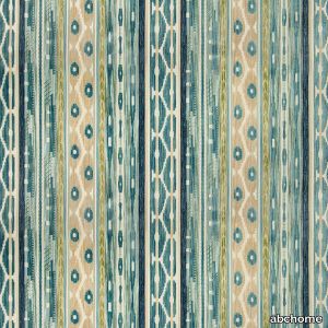 Blue Multi Stripe Velvet Fabric