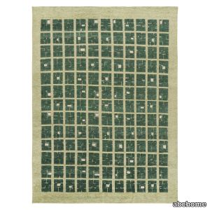 Green Contemporary Wool Rug