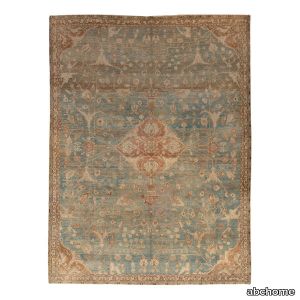 Light Blue Vintage Farahan Wool Rug