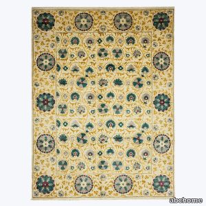 Yellow Traditional Wool Rug