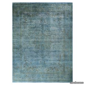 Teal Overdyed Wool Rug