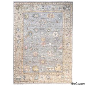 Blue Traditional Oushak Silk Rug