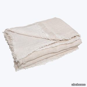 Washed Linen Throw - Creme