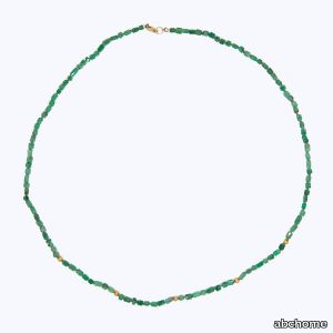 Beaded Emerald Crystal Necklace