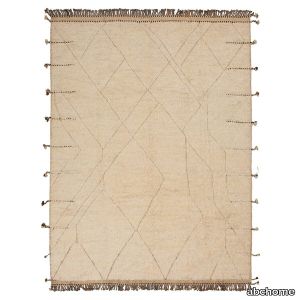 Cream Modern Wool Rug