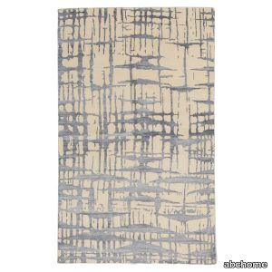 Silver Modern Wool Blend Rug