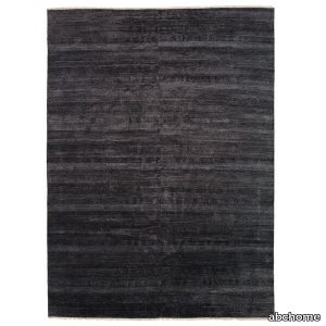 Black Modern Wool Rug