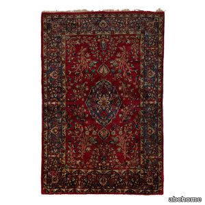 Red Antique Kashan Silk Persian Rug