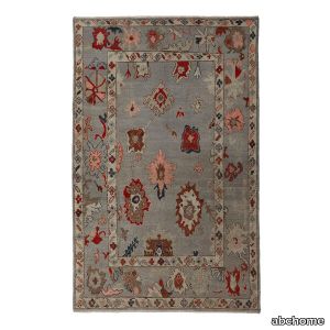 Light Blue Zameen Transitional Wool Rug