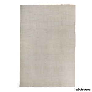 Solid White Turkish Flatweave Wool Rug