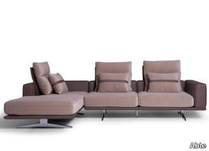 CARLTON - Sectional leather sofa with chaise longue and headrest _ Able