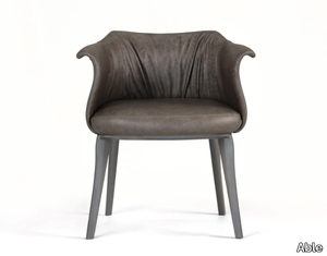 AMPHORA DC - Upholstered leather chair with armrests _ Able