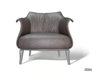 AMPHORA - Leather armchair with armrests _ Able