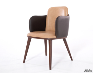 ALLURE - Upholstered leather chair with armrests _ Able