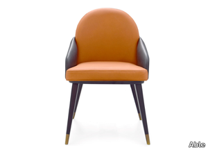 AURORA - Leather restaurant chair with armrests _ Able