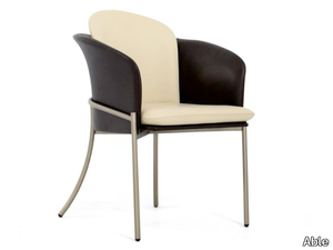 AMORINO - Leather chair with armrests _ Able