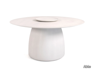 AMALFI - Round HPL table with Lazy Susan _ Able